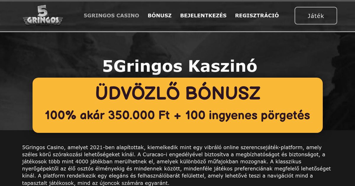 5Gringo Casino welcome bonus